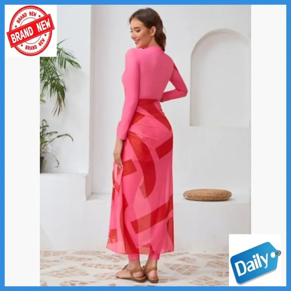 Long Sleeve Rash Guard Swimsuit Set with UPF 50+ for Surfing & Beach
